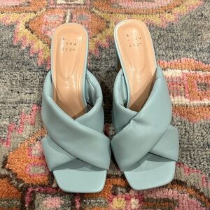 A New Day Women's Light Blue Mules - NWOT size 10